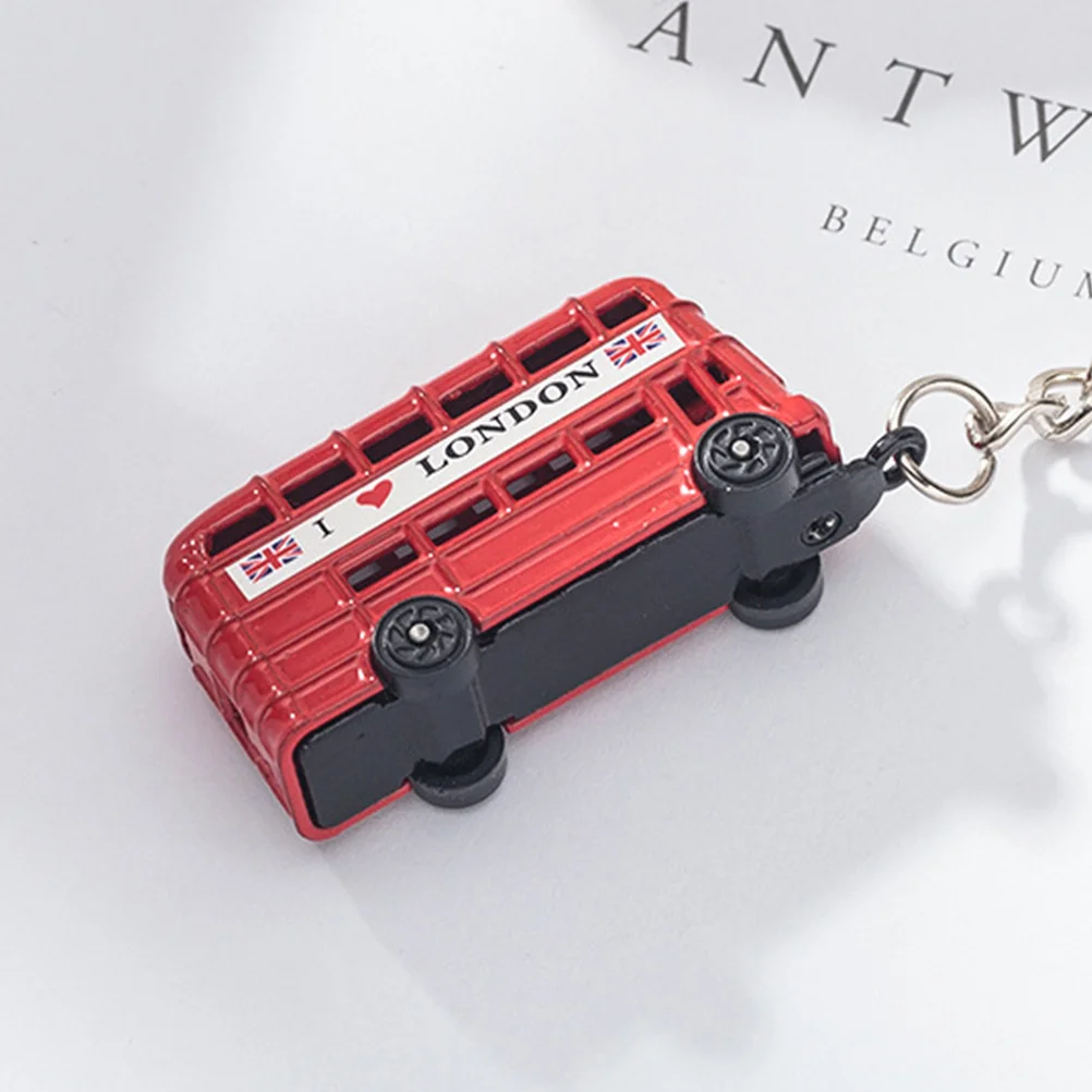 3PCS/Set British Tourist Souvenir Keychain Telephone Booth Mail Box Double-decker Bus souvenirs keychain