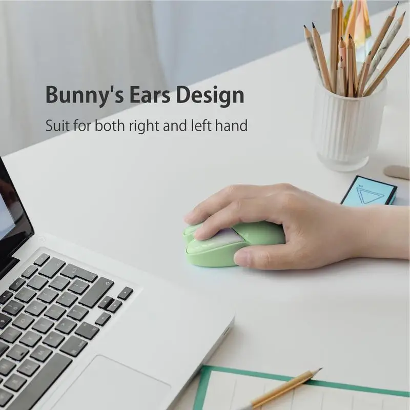 Bunny Wireless Cordless Animal Less Noise 2.4G Battery Powered Portable Lightweight Mice For PC Laptop Computer