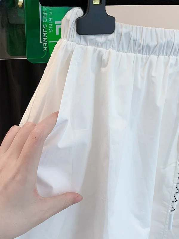 Falda Midi acampanada Simple de Color versátil, faldas de verano adelgazantes con cintura elástica Dstring de talla grande para mujer