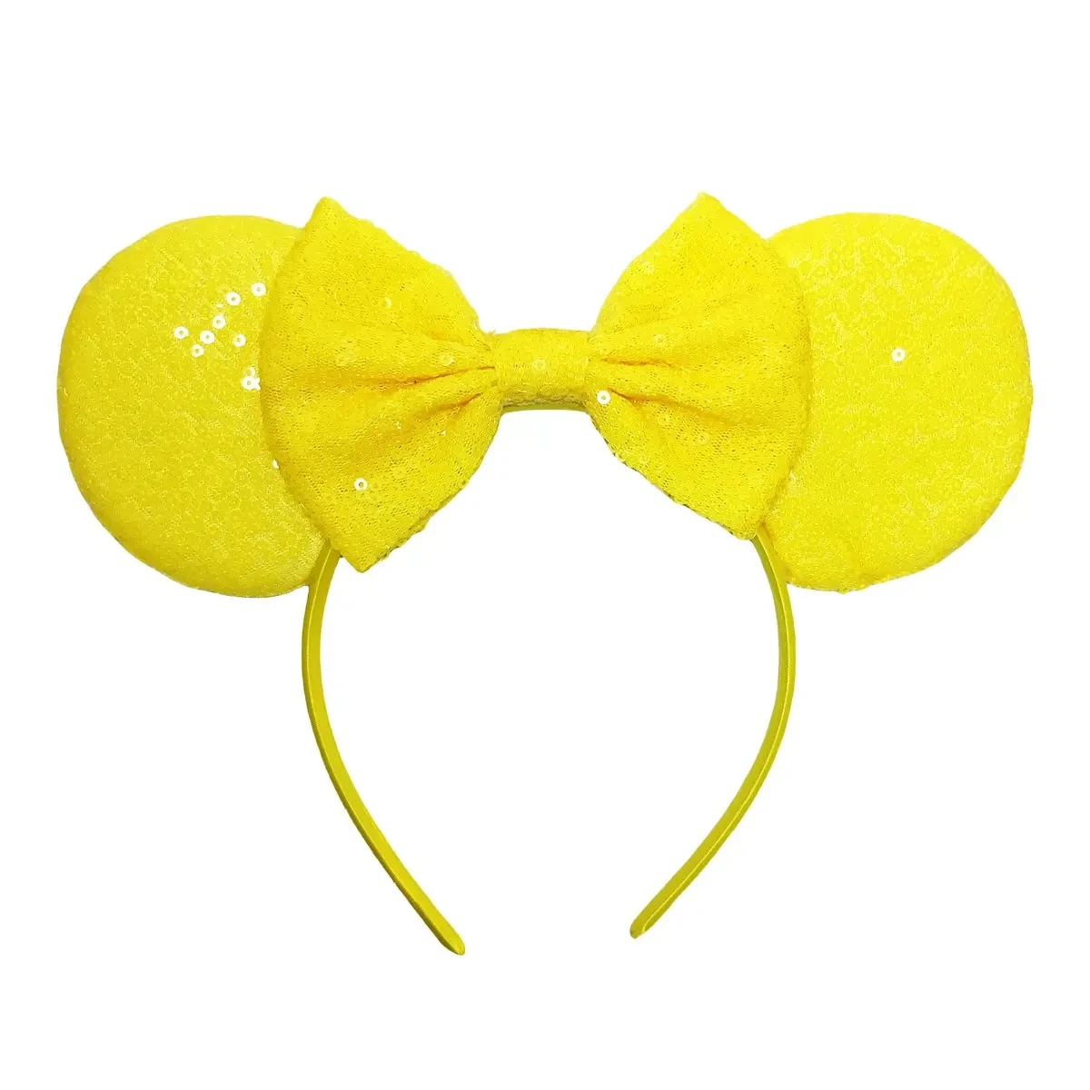 New Fluorescent Colors Mouse Ears Headband For Girls Shinny Sequin Bow Hairband Festival Party Cosplay DIY Hair Accessories