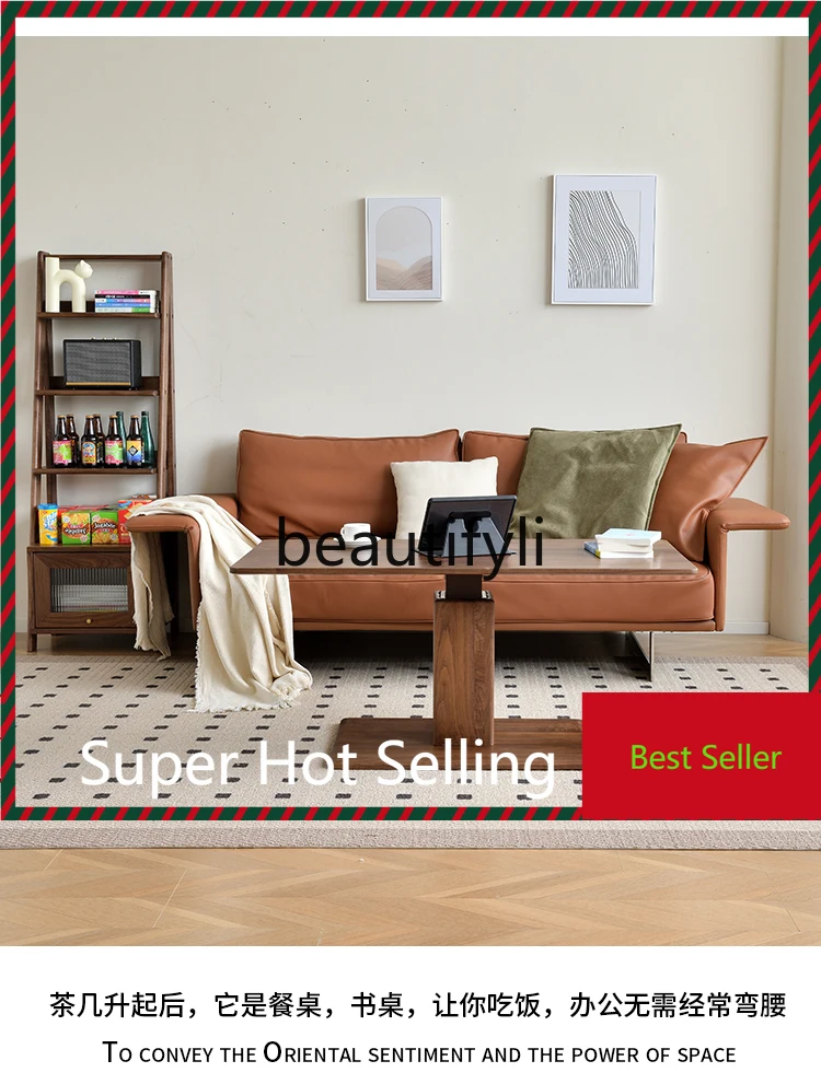 

G1218 Solid wood coffee table black walnut lifting dining table