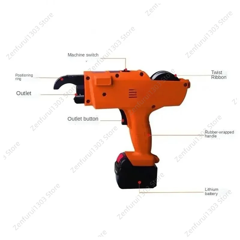 12V 3000mAh Automatic Rebar Tier Binding Machine Cordless Wire Lithium Battery