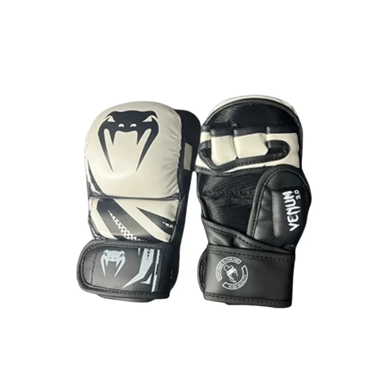 Guantes de boxeo transpirables, guantes de medio dedo, Sanda Fighting y Fighting