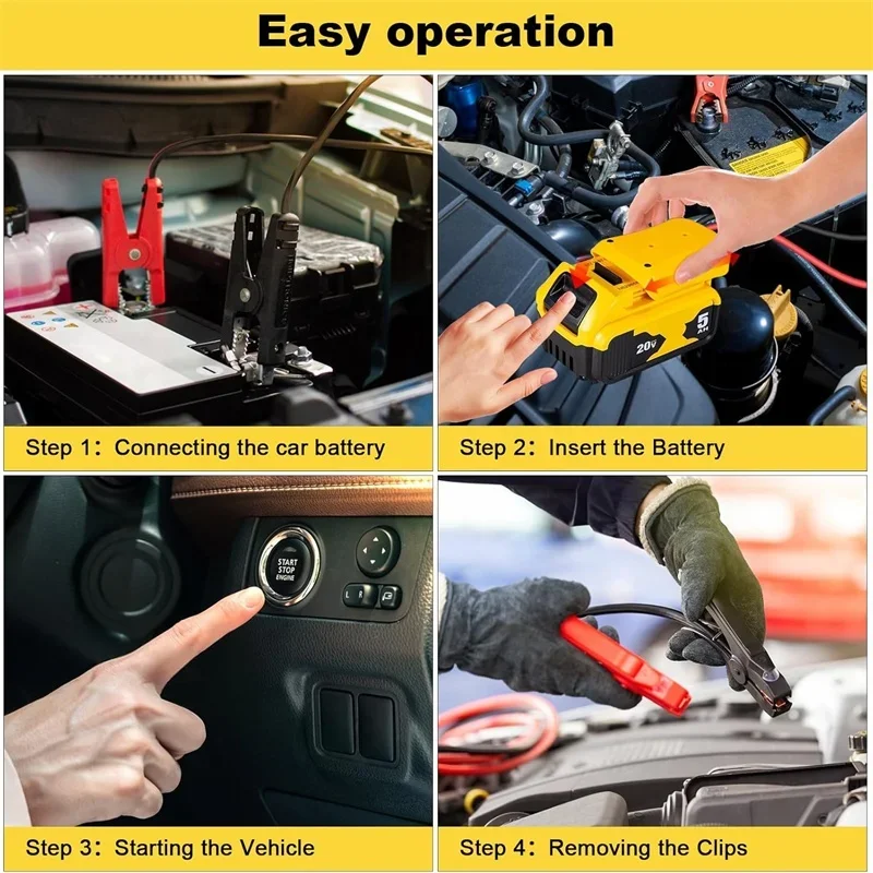 Para Dewalt 18V 20V Li-ion batería Cables de puente Kit de salto 11AWG Cable de alimentación batería adaptador de arranque Cable de refuerzo automático