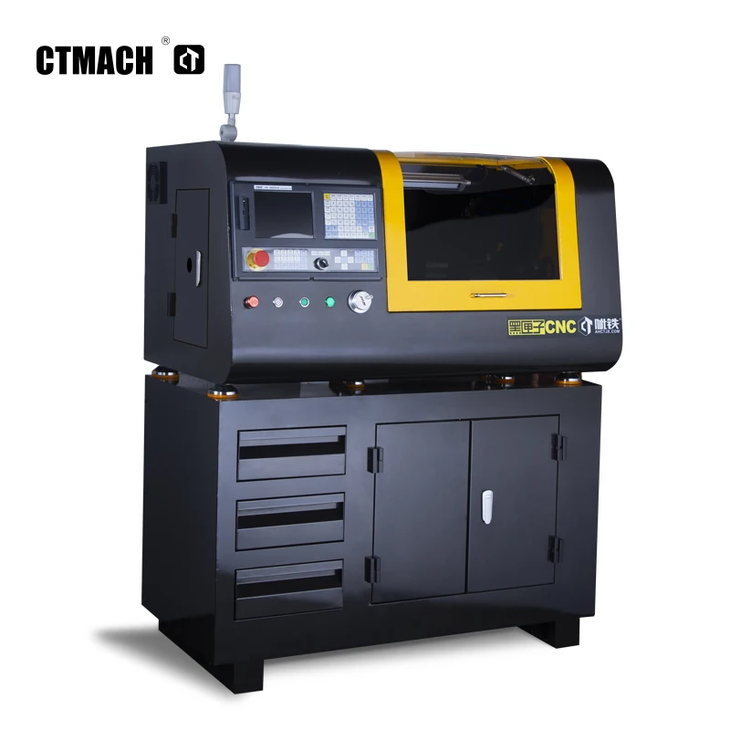 CTMACH Black Box CNC Lathe 210 Compact Benchtop Horizontal Metal Turning Machine Automatic High Precision Fanuc/Siemens/GSK
