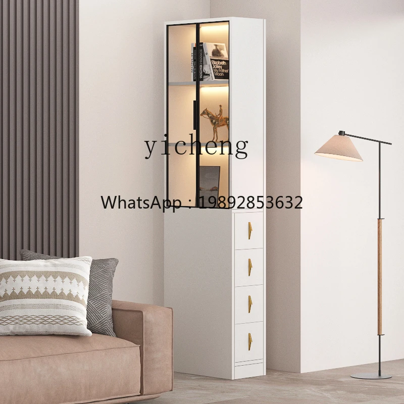 FF  Crack Storage Cabinet Sofa Side Cabinet Pull-out Corner Cabinet Thin Corner Shelf