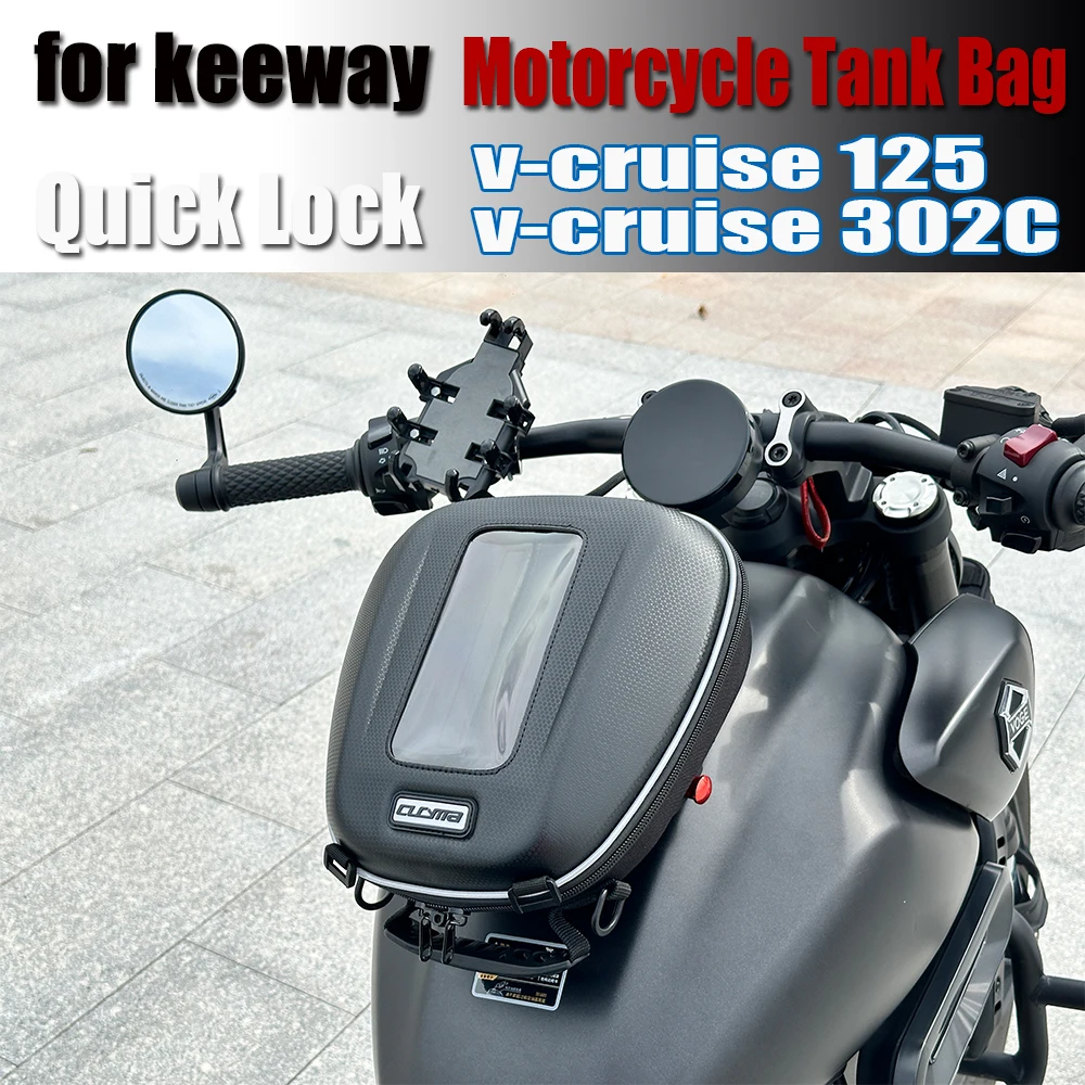 

For KEEWAY V-cruise V 302 125 C Tank Bag Quick Lock Motorcycle Navigation Bag Backpack Waterproof Luggage Top Case Accessories