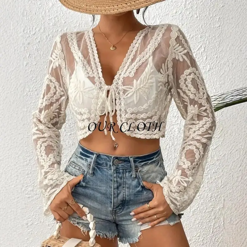 Mulheres Coberturas maiô feminino Concobrir a colheita praia praia calça banho manga comprida encobrimento