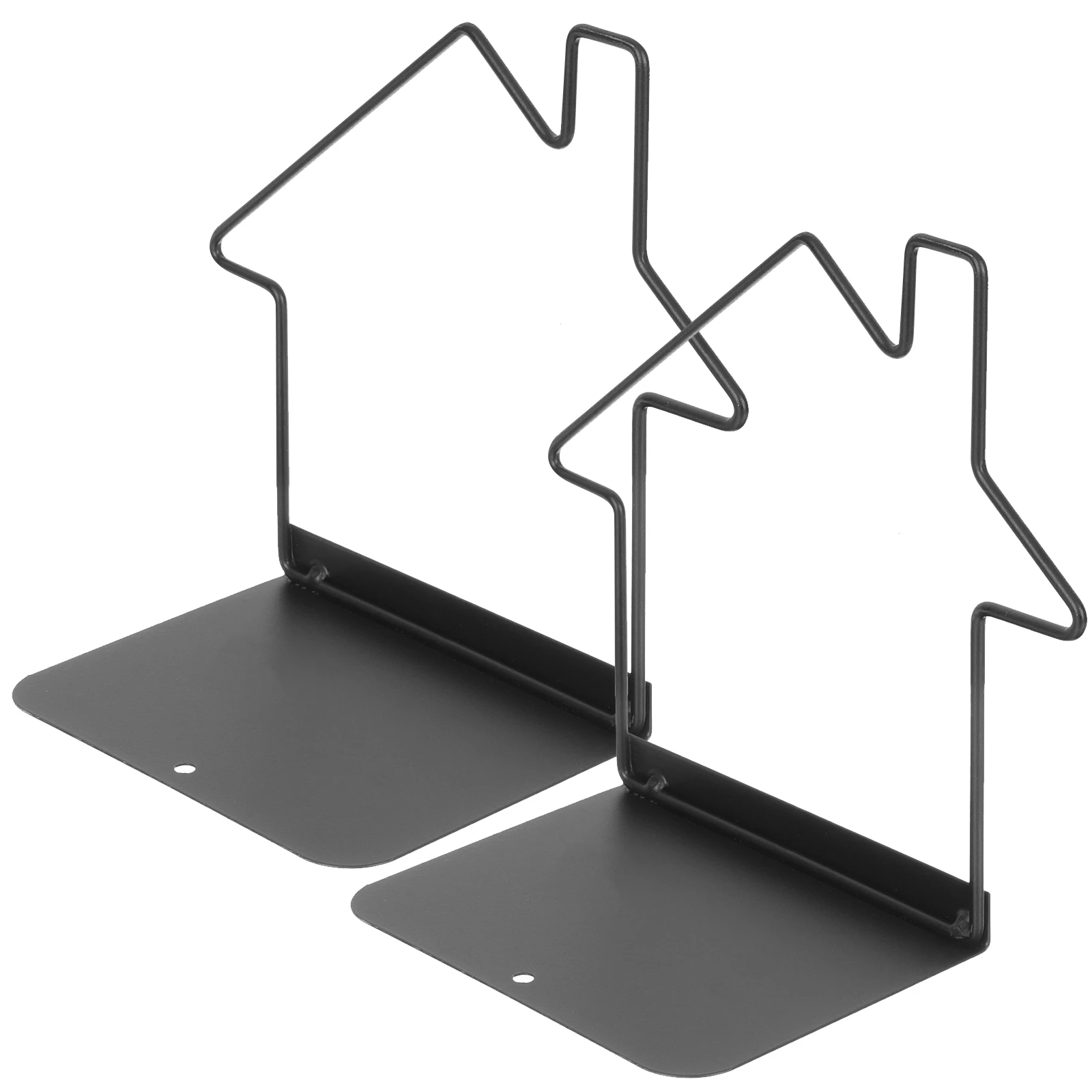 

2 Pcs Book St Iron Bookends Sturdy Reading Holders Polished Decorative Metal Crafted For Desk Shelves Library Office Study Room
