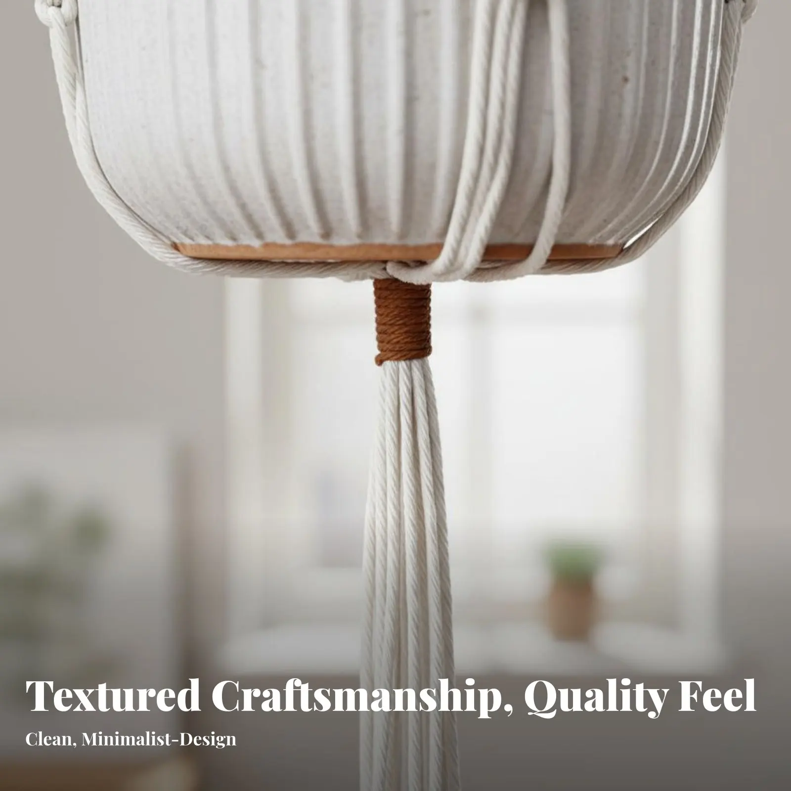 Hanging Planter Basket Handmade Macrame Plant Hanger Beaded Flower Pot Hanger Decorative Woven Rope Plant Holder Space Saving