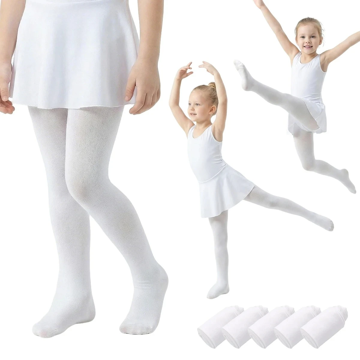 Girls Tights Children's Stretchy Dance Leggings - No-Heel Design for Enhanced Movement Stocking Tights