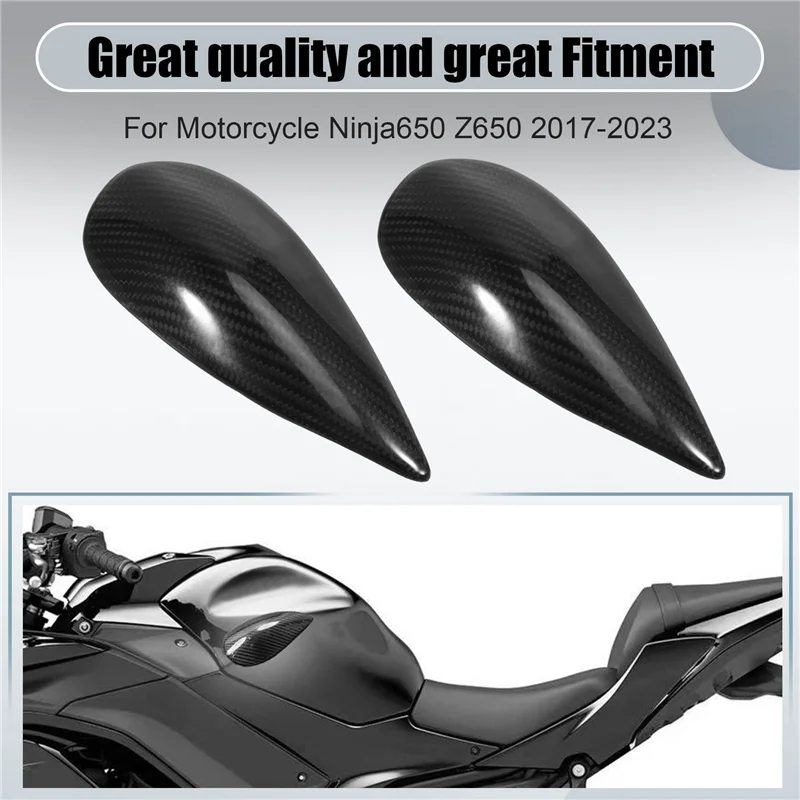 

ABQB-Carbon Fiber Motorcycle Fuel Tank Protector Shell Decoration Protector Covers For KAWASAKI Ninja650 Z650 2017-2023