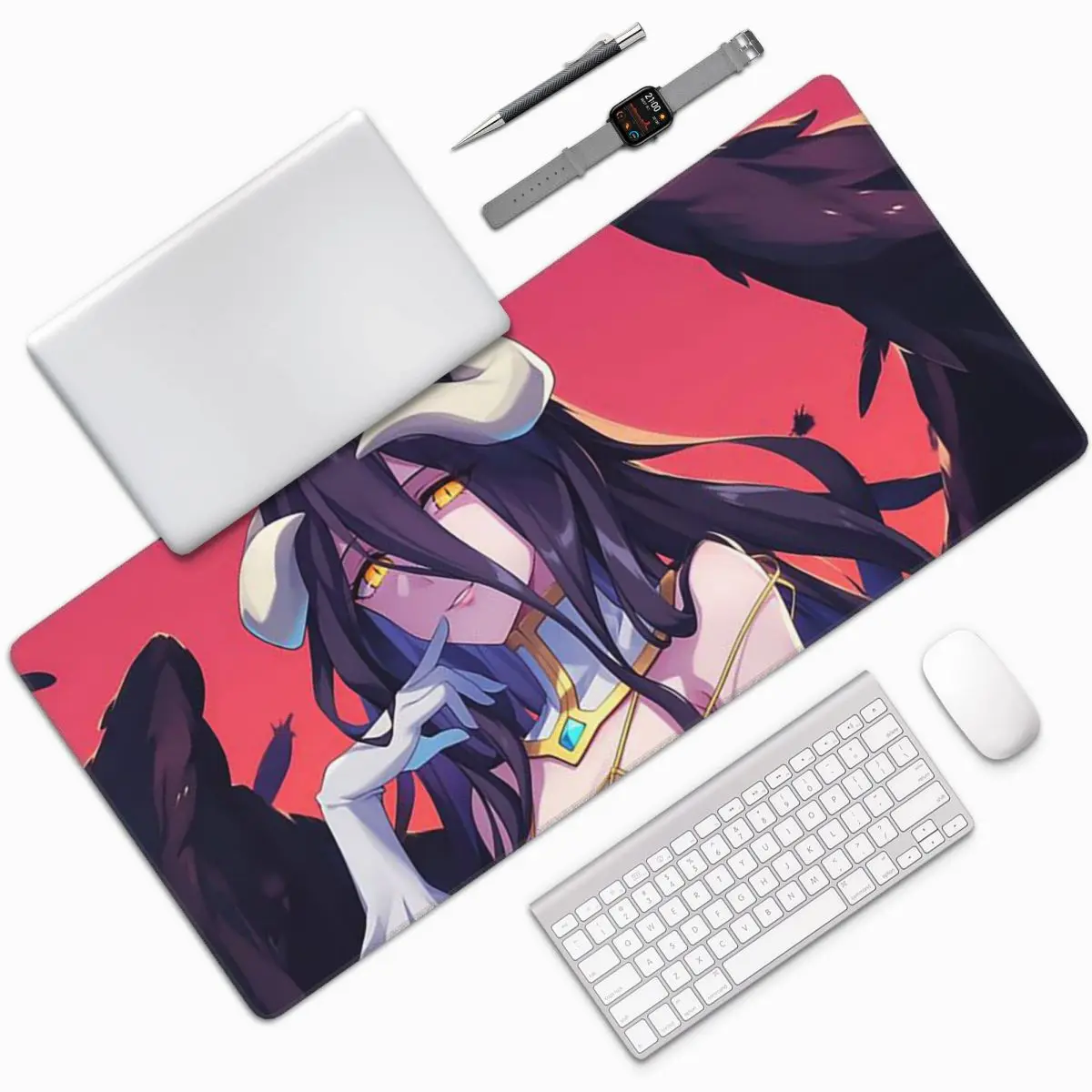 Albedo Anime Overlord Large Mouse Pad Computer Keyboard Mouse Mat Gaming PC Laptop Desk Mat Office Accessories Table Mats