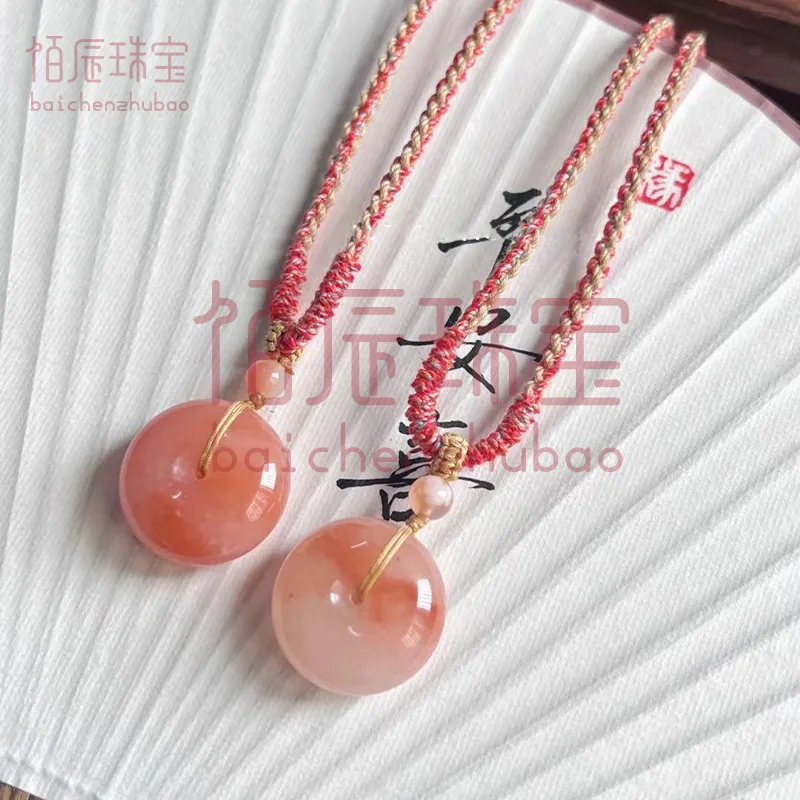 Hurtownia brzoskwiniowego kwiatu rzeźbionej klamry pokoju wisiorek pełny i okrągły różowy wysoki koszt wydajność źródło na żywo naturalny jadeit