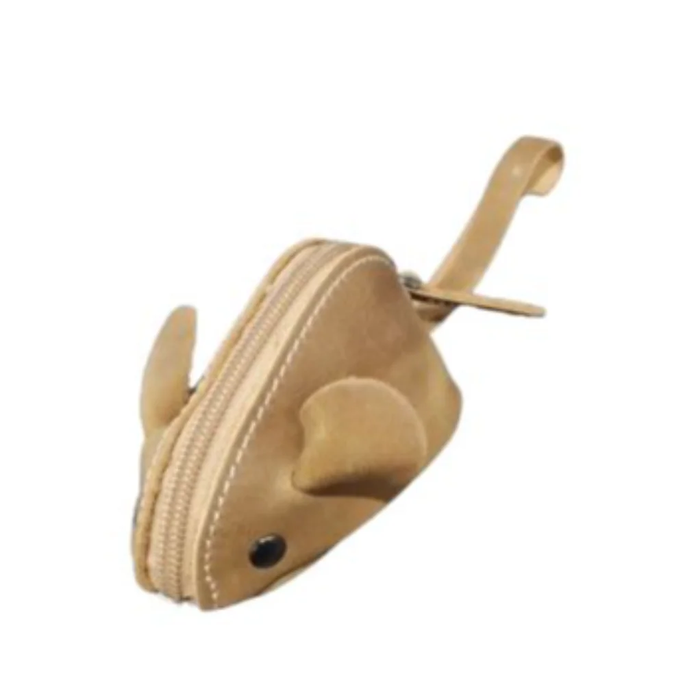 Portable Retro Mouse Purse Cute Leather Mini Coin Purse Fashion Storage Bag Student