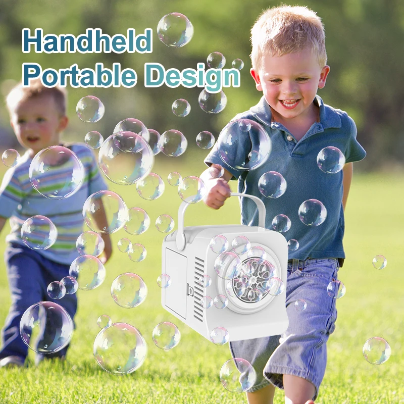 Com 50ml bolha de água portátil das crianças máquina bolha brinquedo ao ar livre gramado/casamento/evento bolha brinquedo interativo