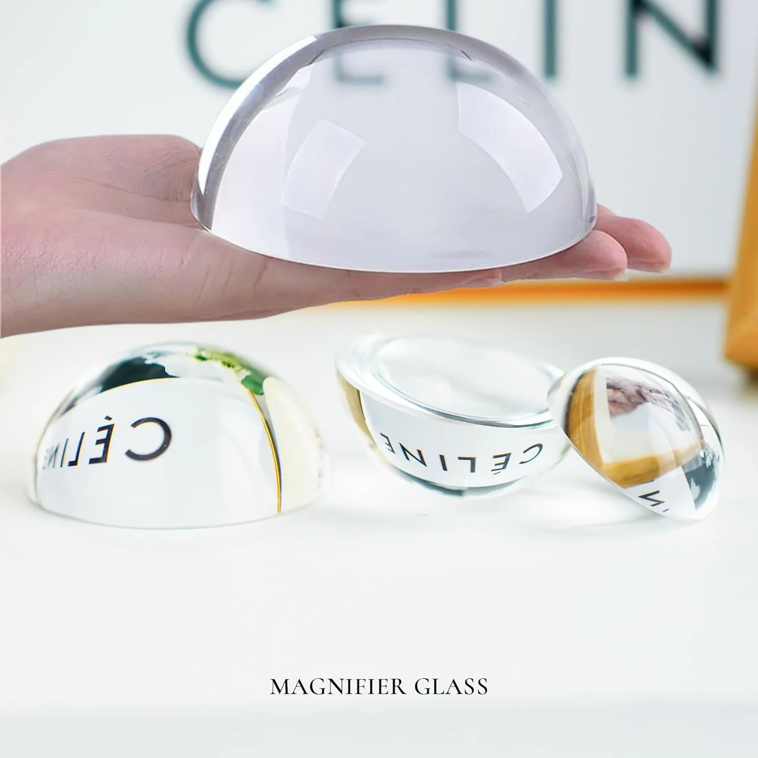 4/6/8/10cm Crystal Hemisphere Glass Half Ball Paperweight Sphere Magnifiers Semi Balls Home Decoration Ornaments Figurines