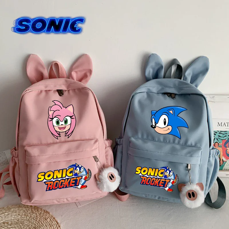 Borse per libri in nylon Sonics Zaino di grande capacità Borsa da scuola per studenti creativi di moda per adolescenti impermeabile Zaino da viaggio per ragazze dei ragazzi