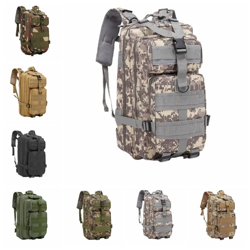 Comfortable To Carry Waterproof Hiking Backpack Lightweight 600D Oxford Outdoor Camo Bag 30L 3D Camping Rucksack 3P Off-road