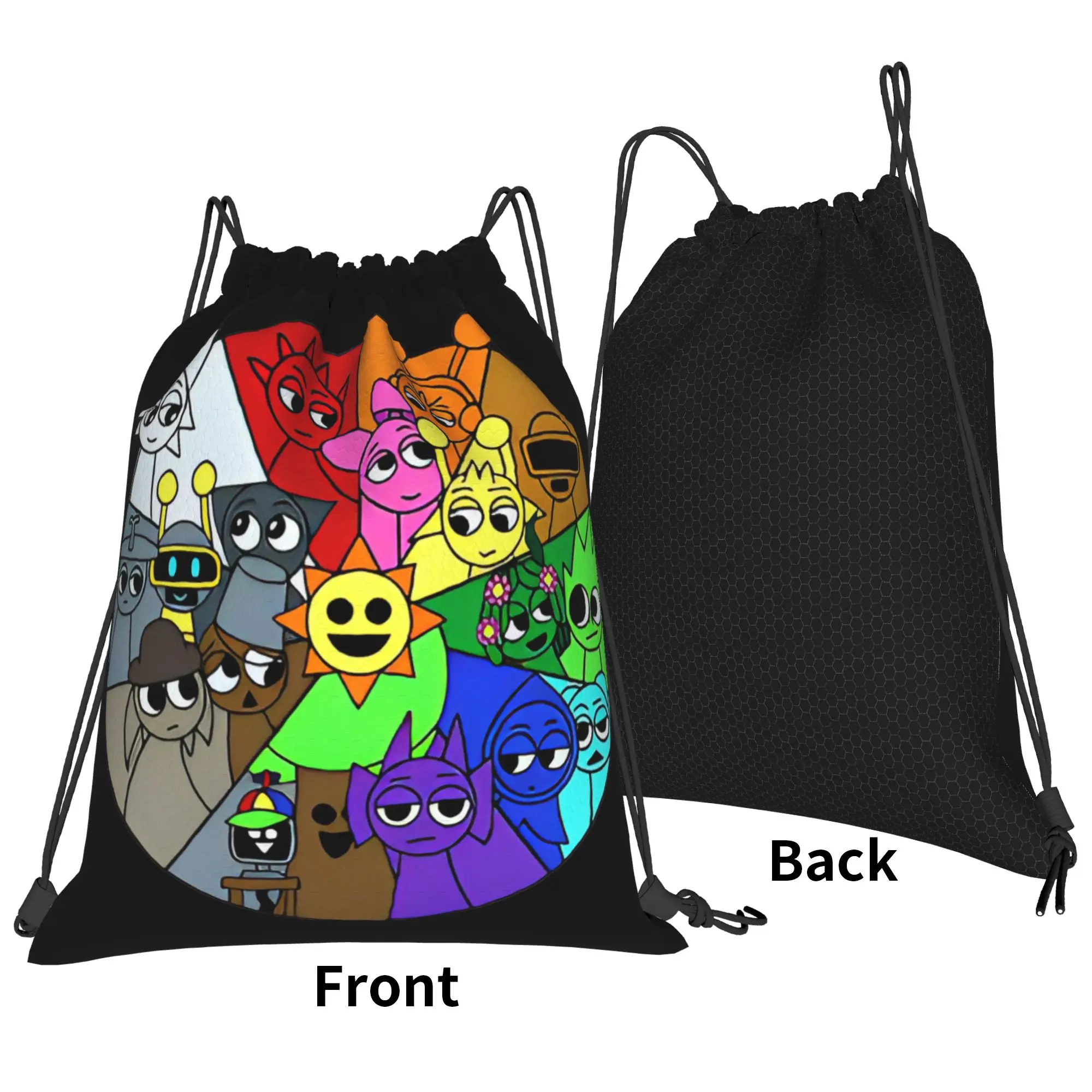 Sprunki Backpack Drawstring Football Bags Gym Bag Water Resistant Beats Game String Sackpack for Cycling 36cm (W) x 43cm (H)