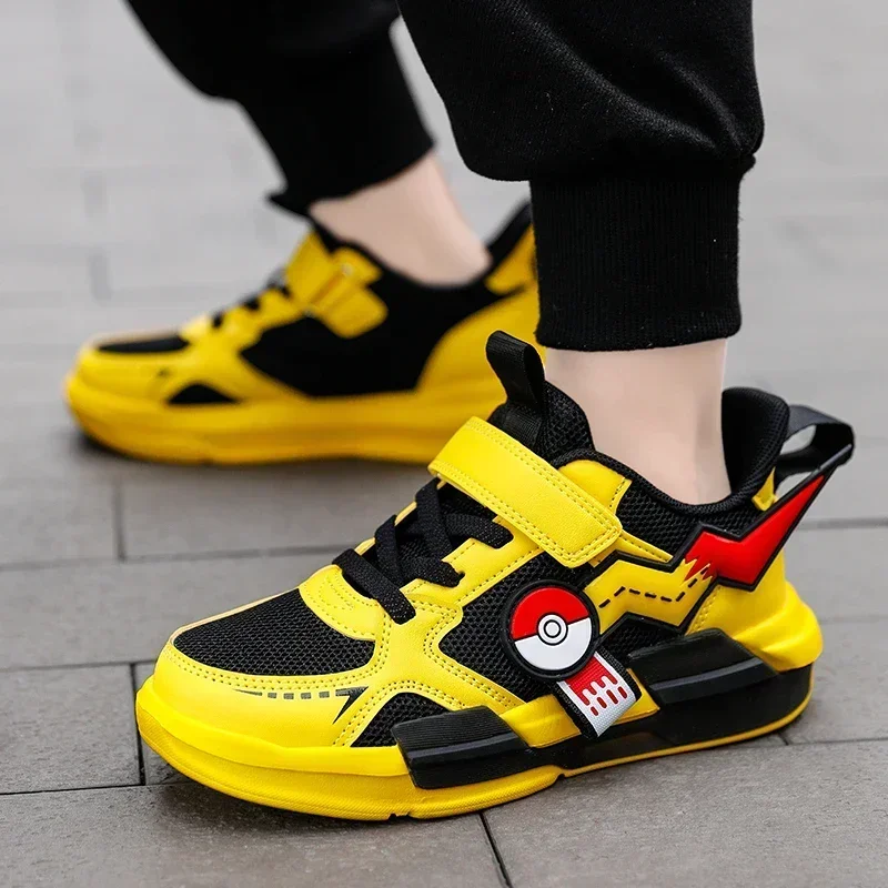 Kid Casual Sneakers  Pikachu Children Cartoon Sports Shoes  Boy Girl Student Running Shoe Breathable Lightweight Size EU28-39