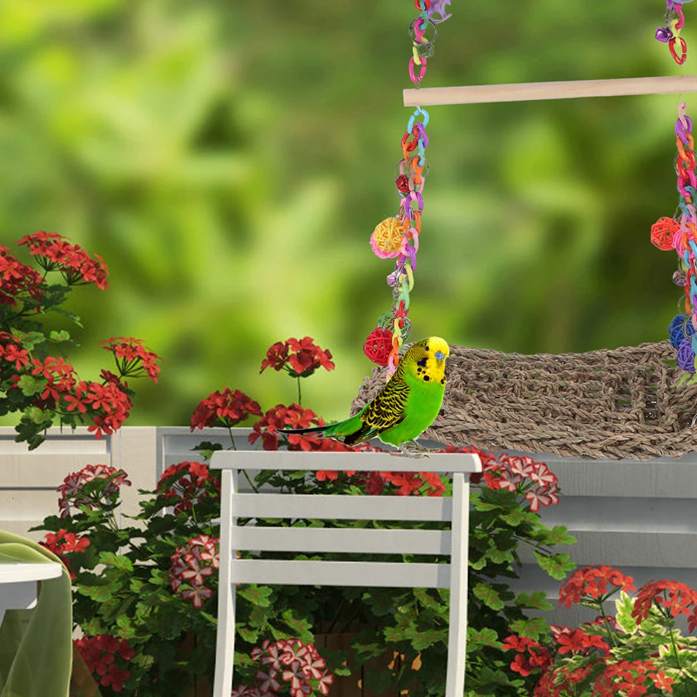 

Parrot Swing Double Layer Bird Hammock For Cage Parakeet Chewing Wear-Resistant Pet Swing Bed Parrot Bird Cage Accessories
