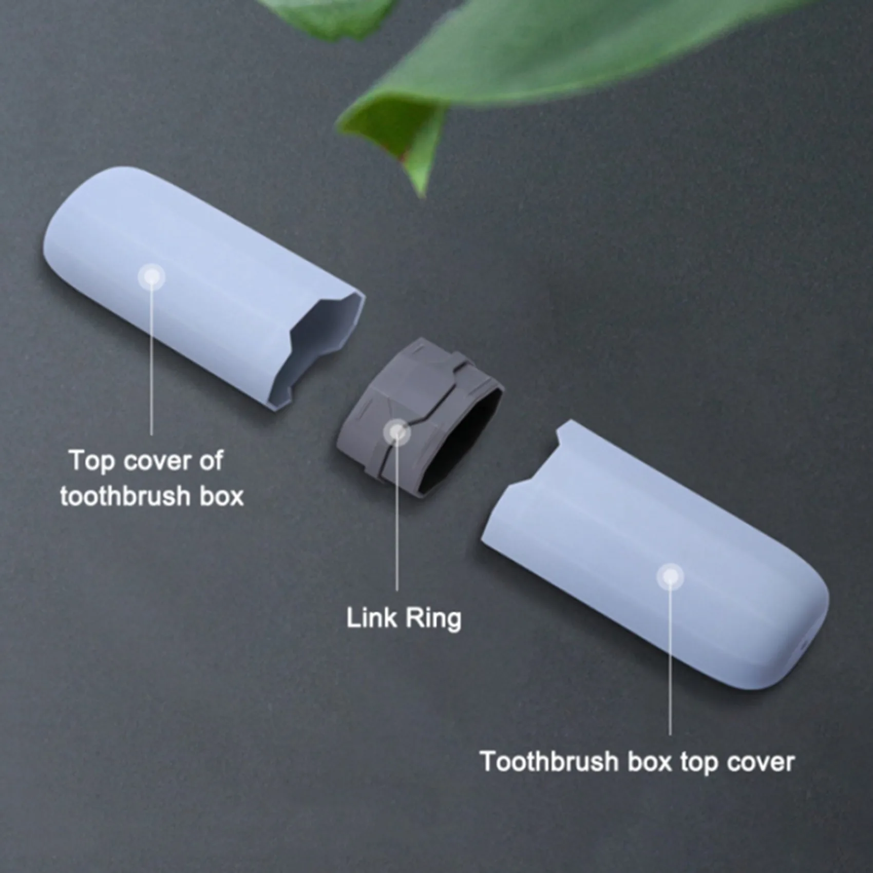 

2X Toothbrush Case Stretchable Toothpaste Holder Container Anti Bacterial Adjustable Box Blue & Transparent White