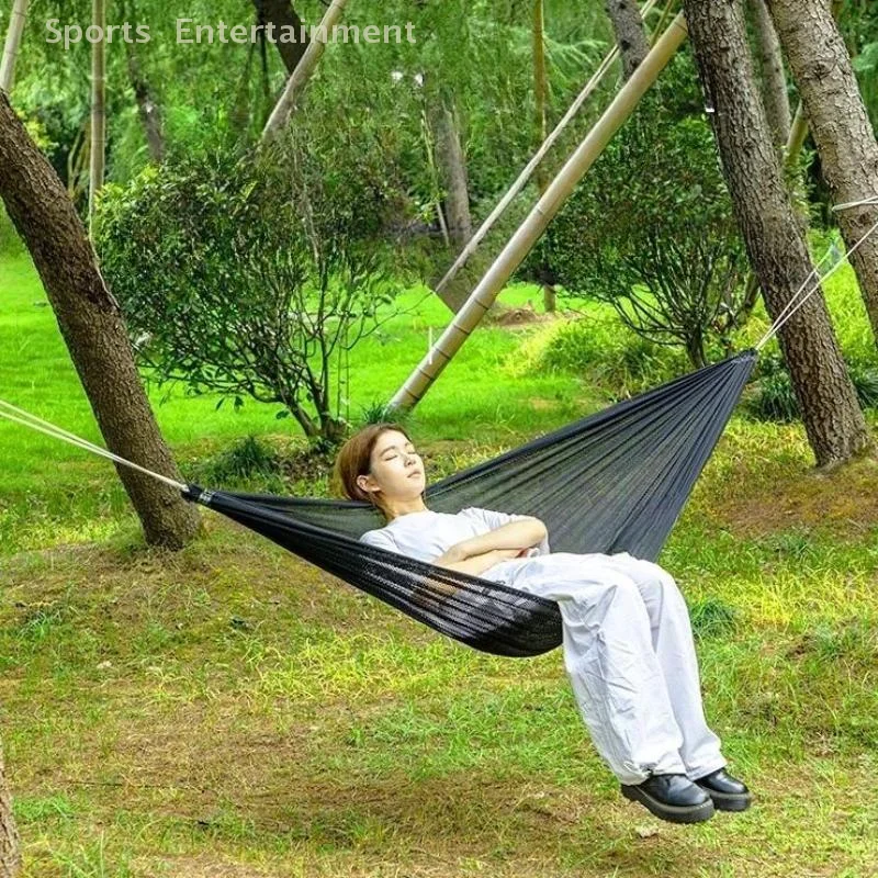 1 قطعة المشي لمسافات طويلة في الهواء الطلق Duyan الجليد أرجوحة حريرية 180 كجم التخييم طوي أرجوحة السفر أرجوحة مع حقيبة التخزين