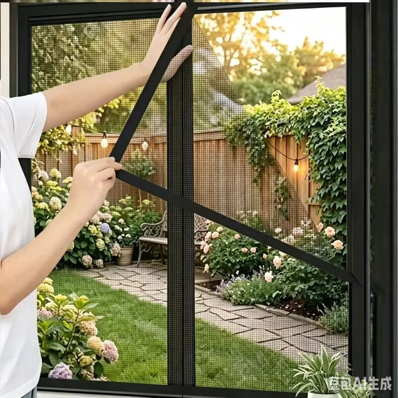 1PC Self-Adhesive Solid Color Mosquito Net Curtain Insect-Repellent Window Screen for Home Bedroom Pet Isolation