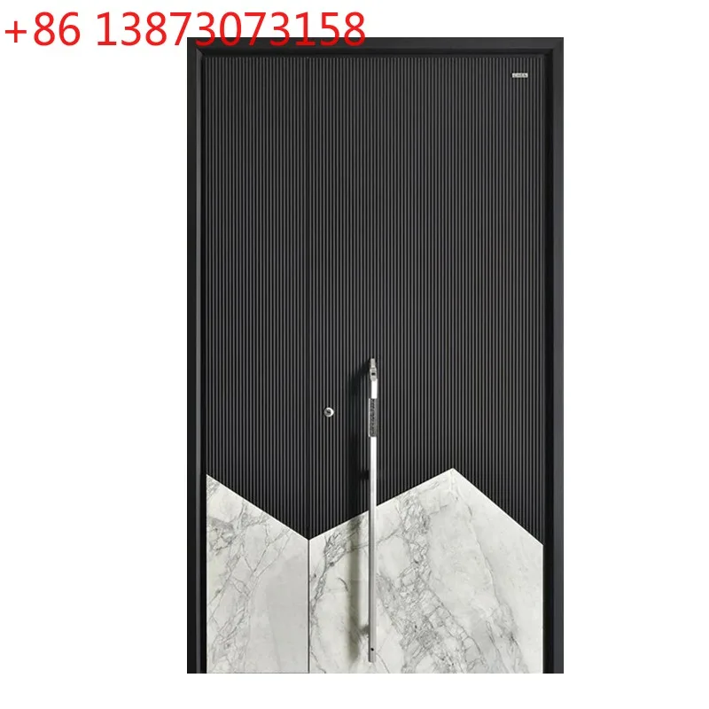 

Металлическая входная дверь для частного дома, современная противовзломная дверь, простая, звукоизоляционная, с изысканной резьбой.