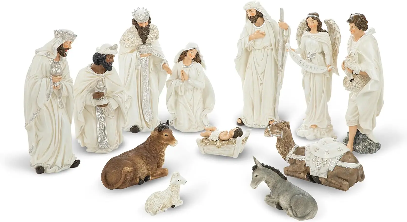 15.5 Inch Oversized Nativity Sets for Christmas Decor Set of 12 Nativity Scene Collectible Figurine Sets