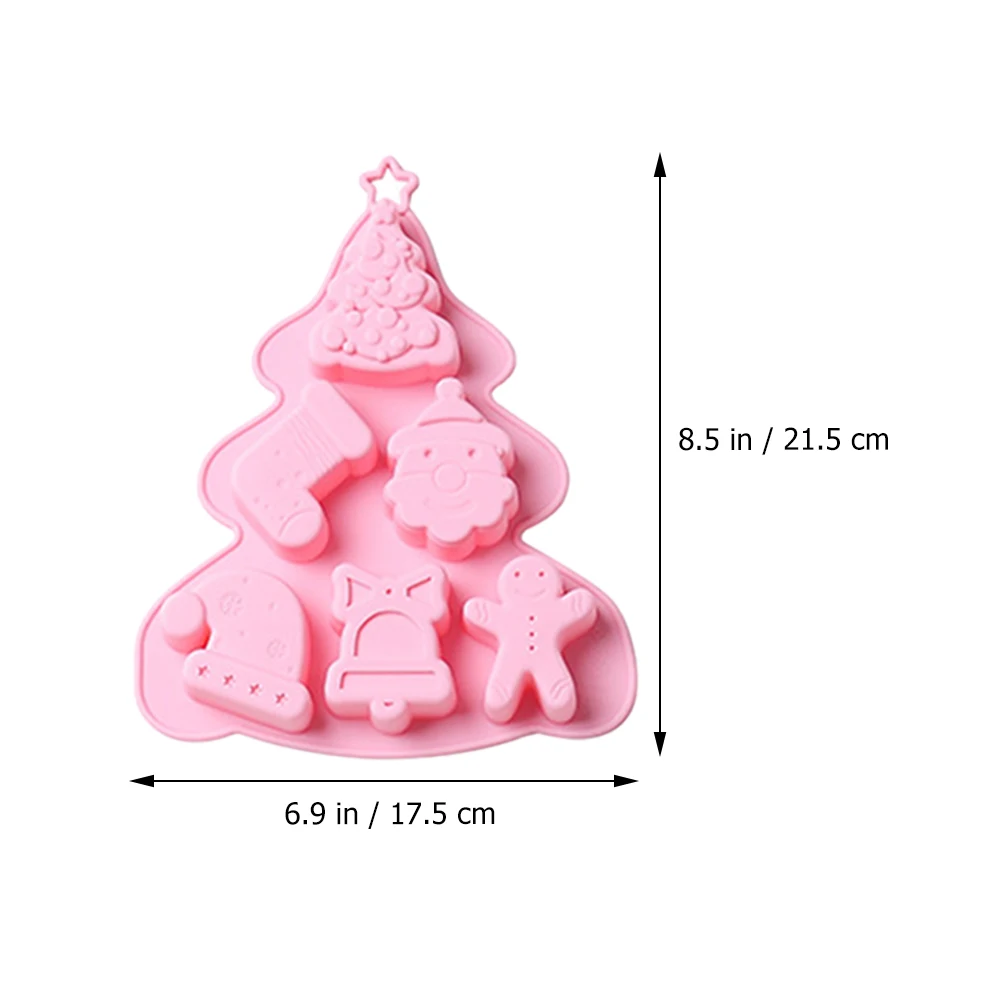 

2Pcs Christmas Silicone Cake Mold for DIY Making Mousse nament Christmas Tree Mold 3D H made Craft Gift Baking Pan