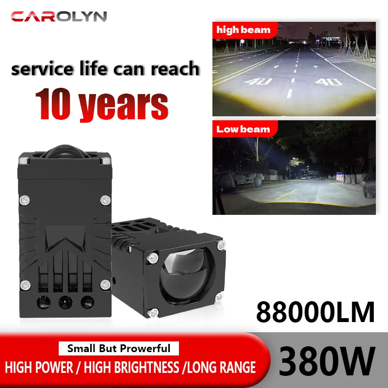 LED Car Grille Spotlight Projector Len Light DRL 380W 88000LM Super Bright Motorcycle Auxiliary Spotlight 6500K 12V