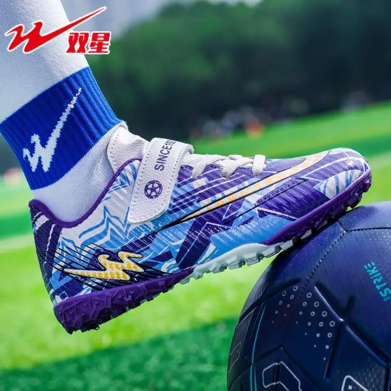 

Kids Unisex TF Turf Studs Football Shoes for Boys Girls Teenagers Breathable Anti Slip School Match Training on Artificial Grass