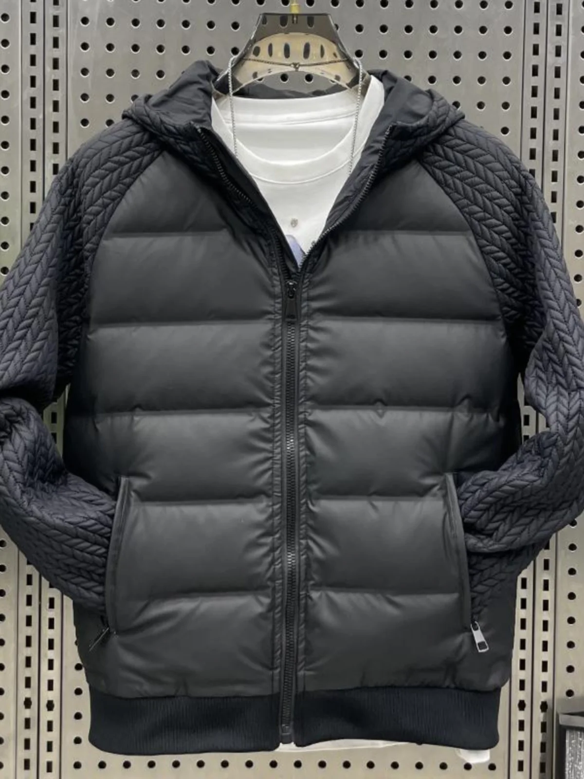

Модная мужская куртка с капюшоном, повседневное хлопковое пуховое пальто, универсальная осенне-зимняя верхняя одежда, молодежная модная современная модель на молнии