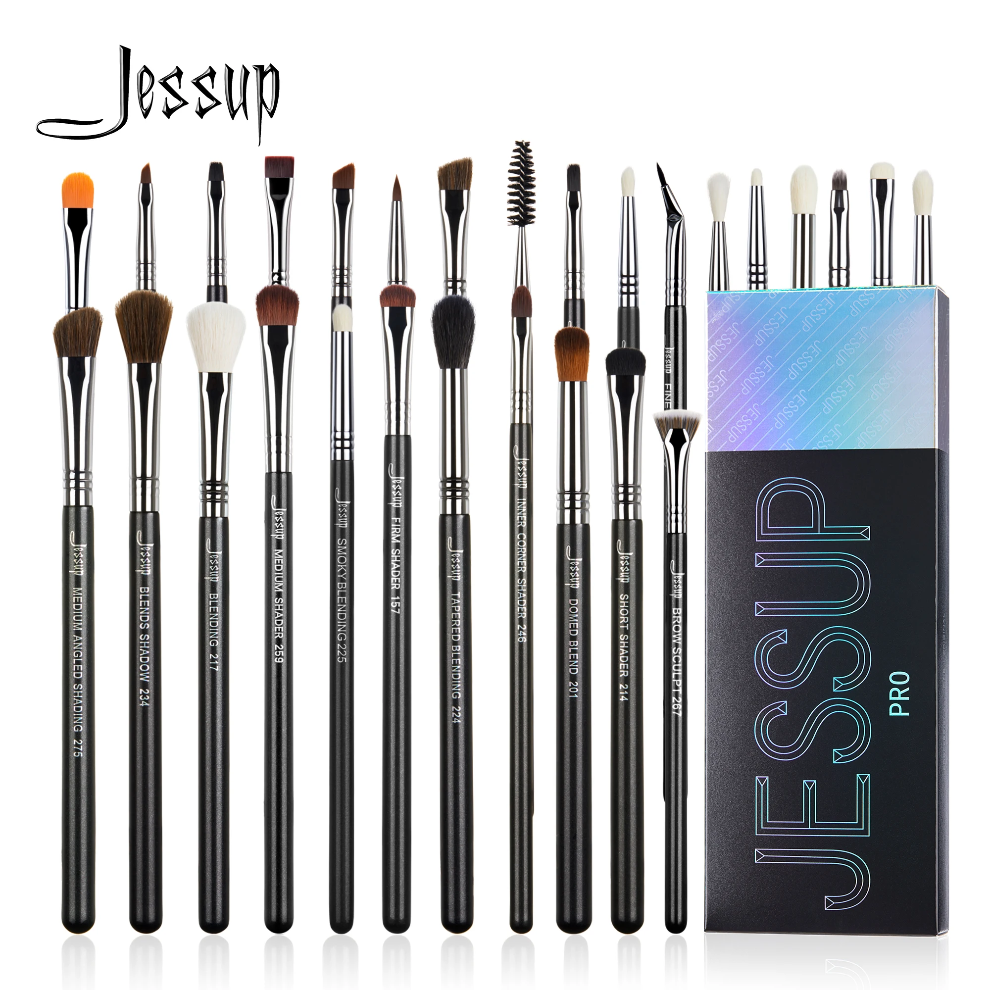 Jessup-Juego de brochas de maquillaje profesional para ojos, pincel de mezcla de ojos sintético, sombra de ojos, sombra de cejas, sombra de arrugas, T341