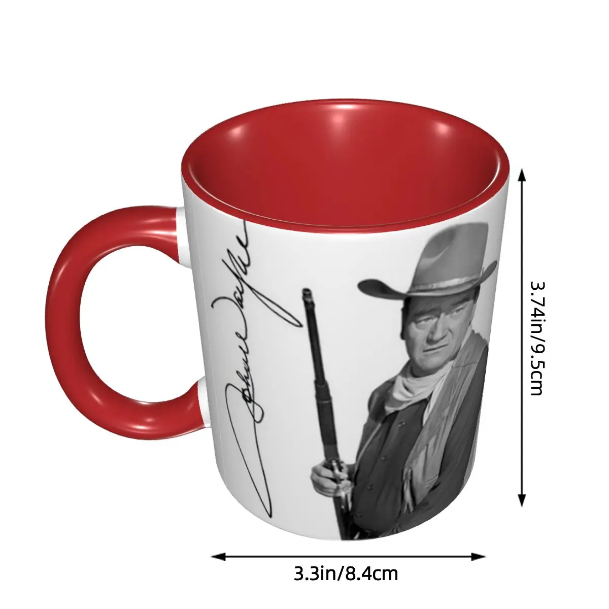 John Wayne Signature The Duke Mug Funny Ceramic Coffee Cups Tea Mugs Milk Cup Drinkware Gifts for Woman Man