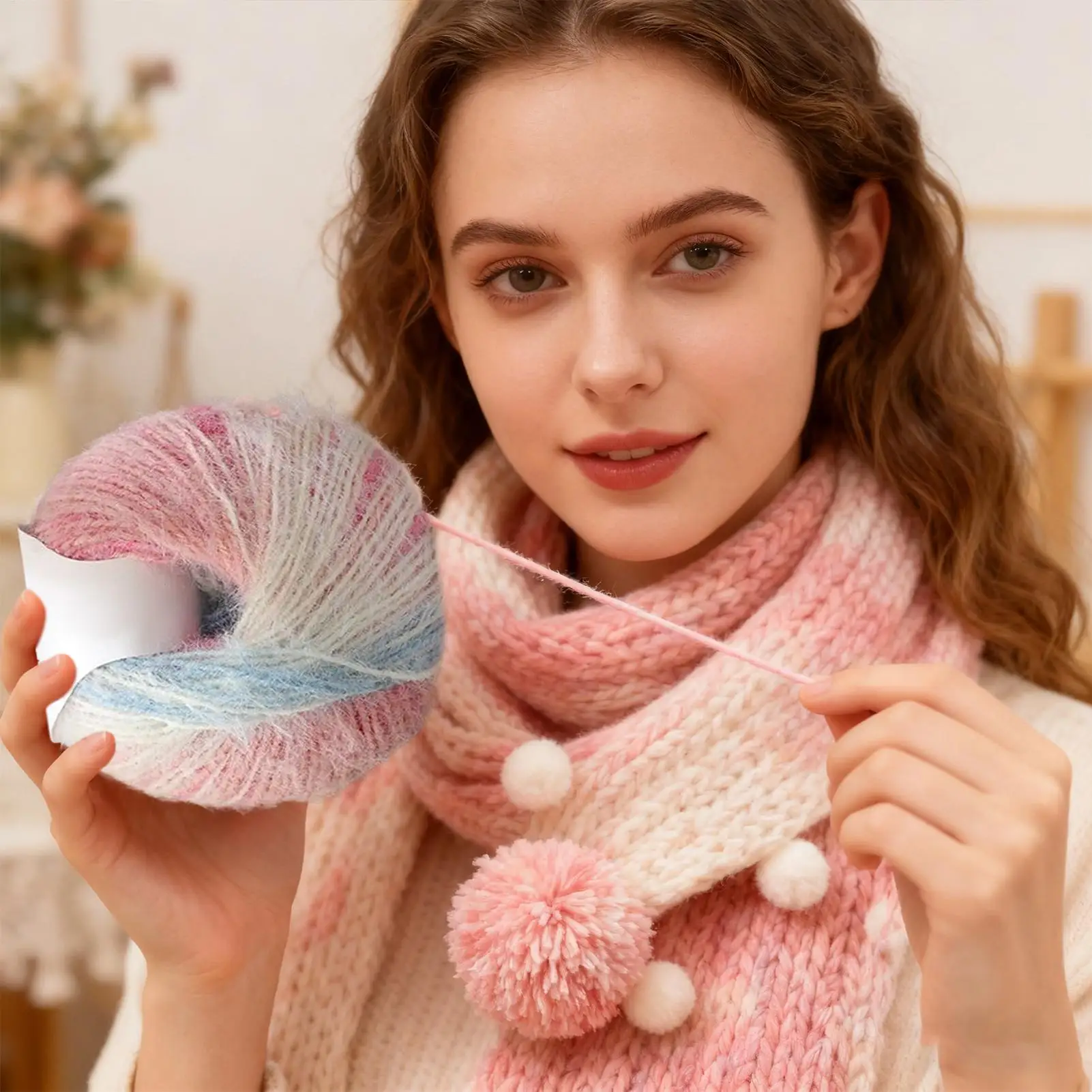 

Yarn For Crocheting Wool Acrylic Blend Gradient Crafts Cord 2 X 100g Long Pile Beginner Crochet Yarn For Hobbyists Quilting