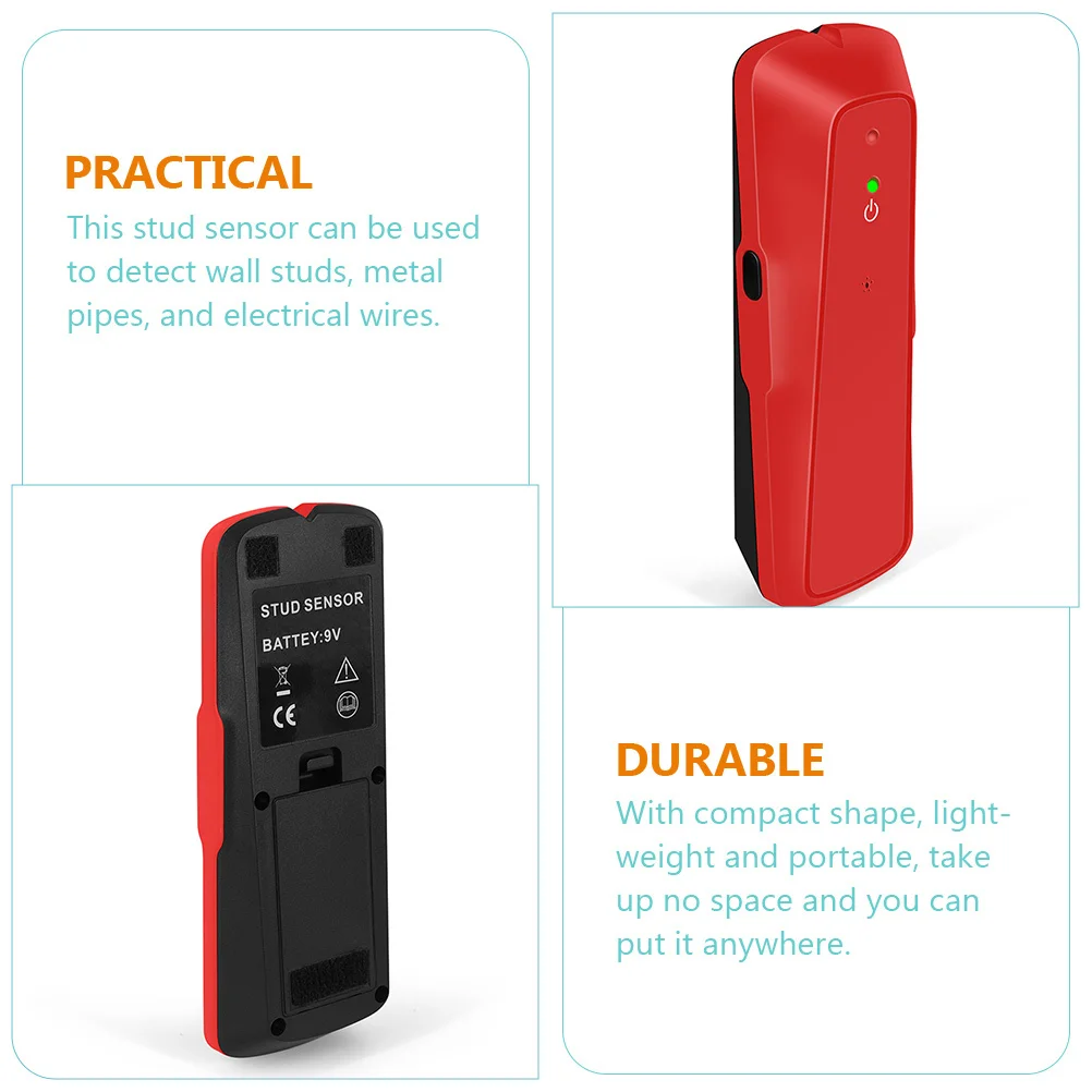 เครื่องสแกนผนังแบบพกพา ตรวจจับตะปูและสิ่งของภายในผนัง ความแม่นยำสูง ผลิตจากวัสดุ ABS สำหรับค้นหาเสาไม้ ท่อโลหะ และสายไฟฟ้า