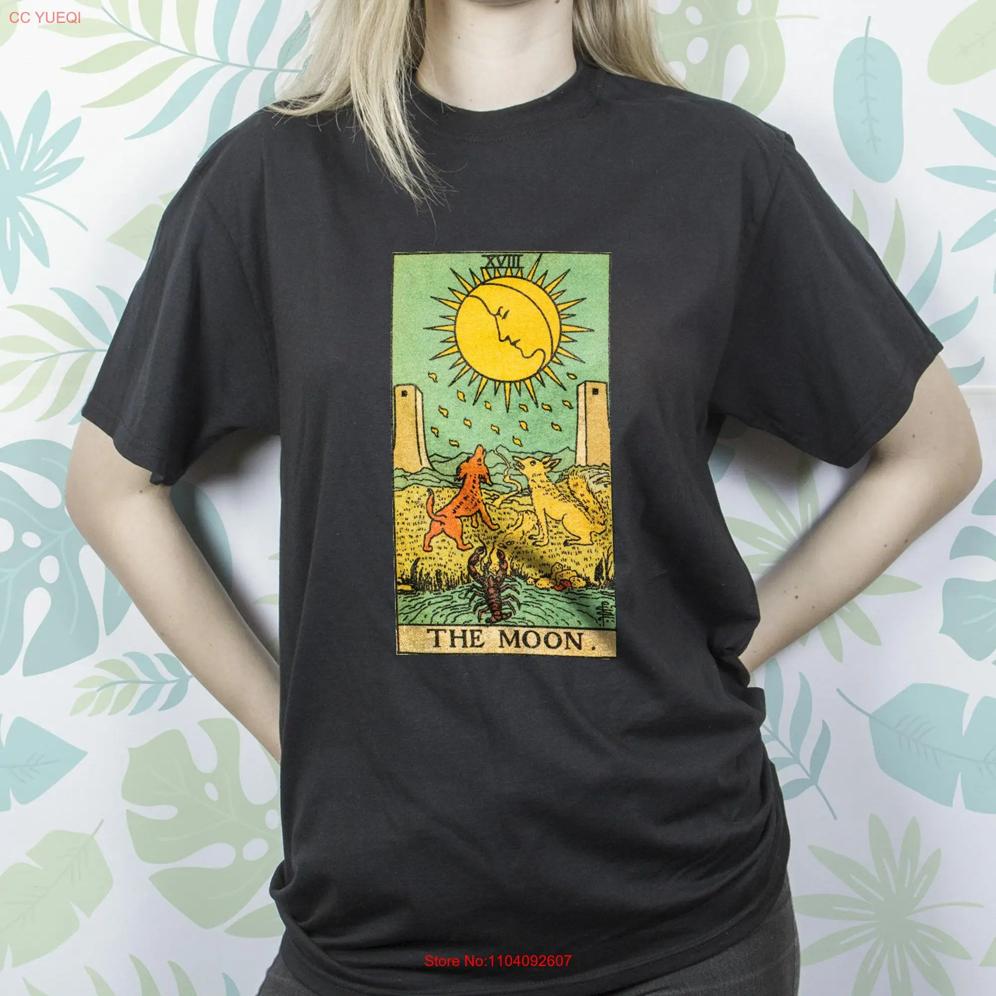 Tarot Card shirt for Girl T Vintage Occult tee Retro Art Moon Mystical Witch Witchcraft  long or short sleeves