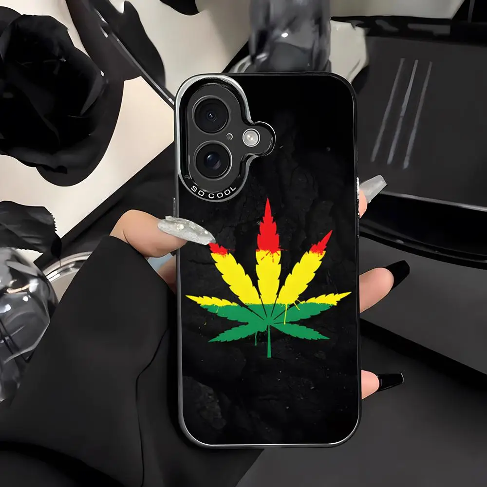 

Weed Leaf Pot Kush 420 Smoke Phone Case For IPhone 16 15 14 13 12 Pro Max 11 2024 Fashion Couple Black White Cool