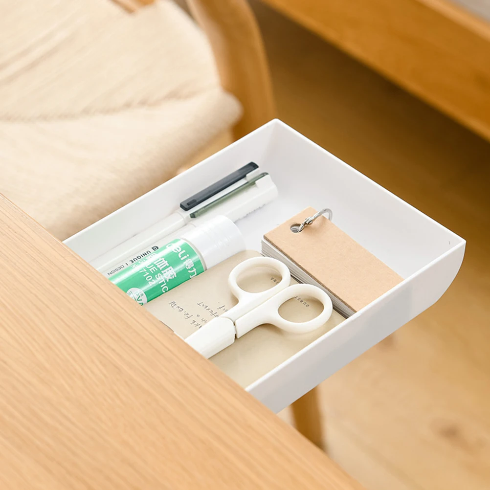 

High Capacity ABS Material Desktop Storage Box Student Pen Case Drawer Style Holder Adhesive Under Table ganizer