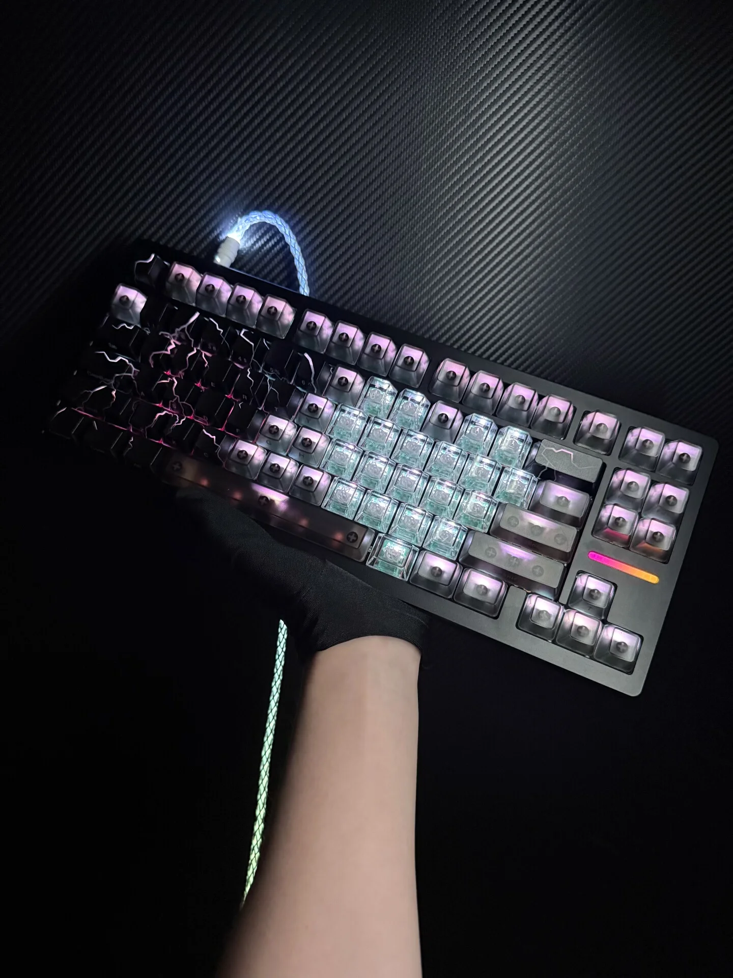 Custom Aluminum Alloy Hollow Shell Full Mod Keyboard, Premium Modified Mechanical Kit with High-End Data Cable, Gaming Gift