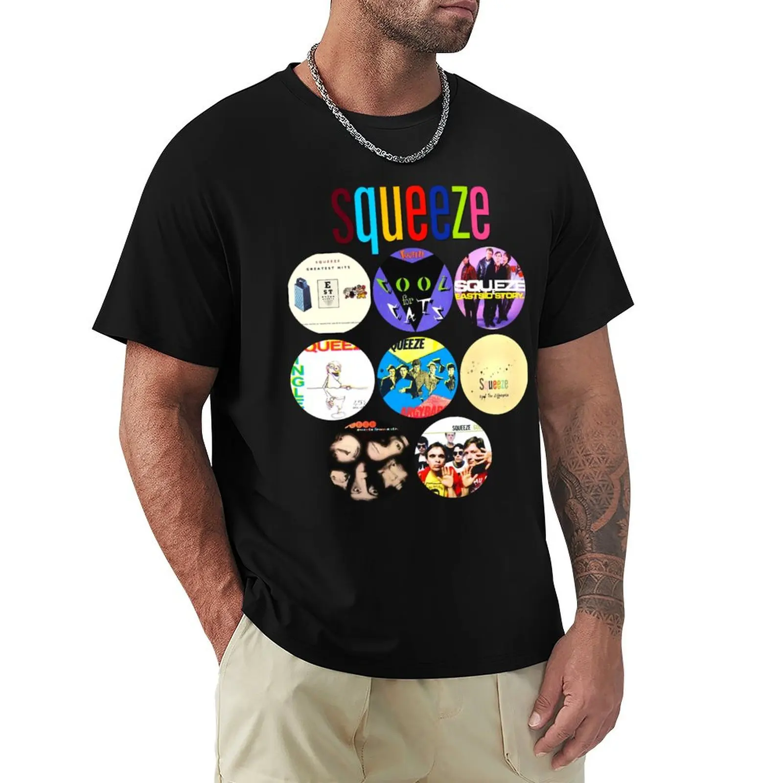 Squeeze Band Classic T-Shirt Casual Soft Cotton Short Sleeve Tee