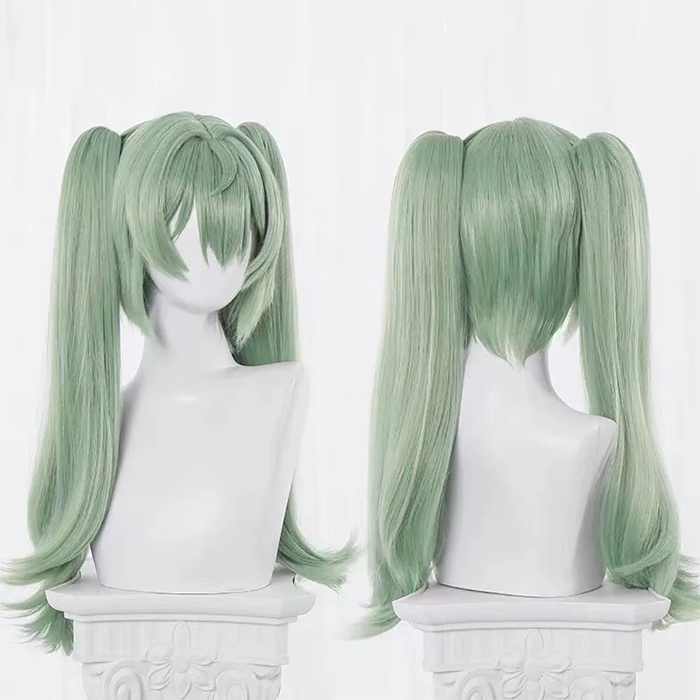 

Synthetic Long Straight Cosplay Wig Twin Ponytails with Tiger Clips Zoe-Inspired Hairpiece Realistic Scalp for Costume Party