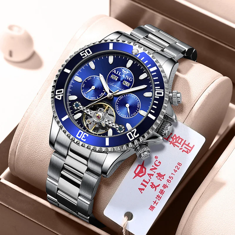 

Skeleton Watches Mechanical Automatic Watch Men Tourbillon Sport Clock Casual Business Perpetual Calendar Wrist Watch Relojes