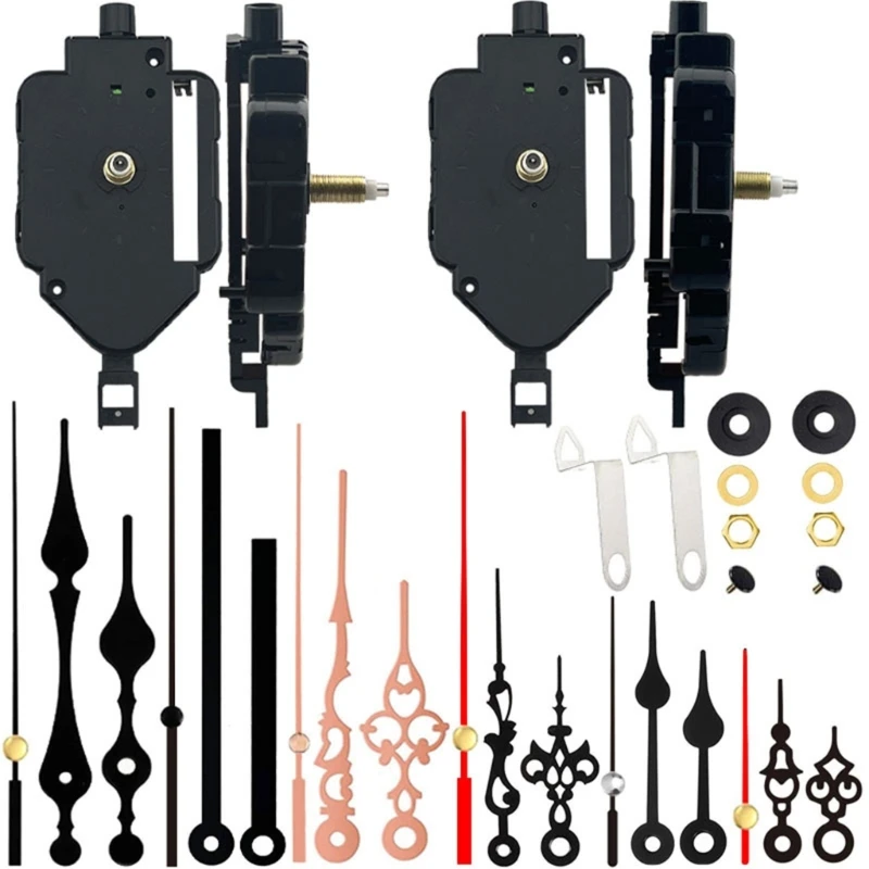 

2 Pack Pendulum Clock Movement Mechanism Kits with 6 Pair of Hands Clock Repair