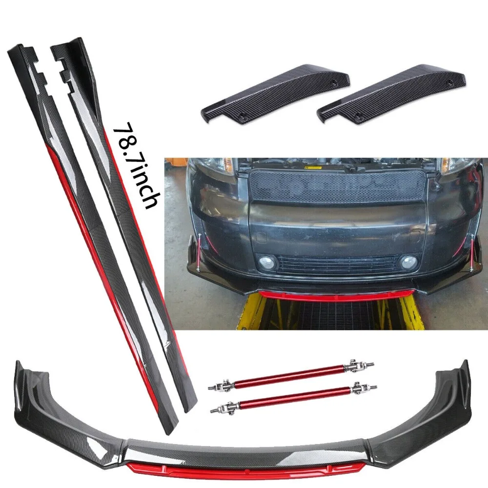 

Front Bumper Lip Carbon Fiber Rods 78.7" Side Skirt Extention Rear Lip For Scion United States