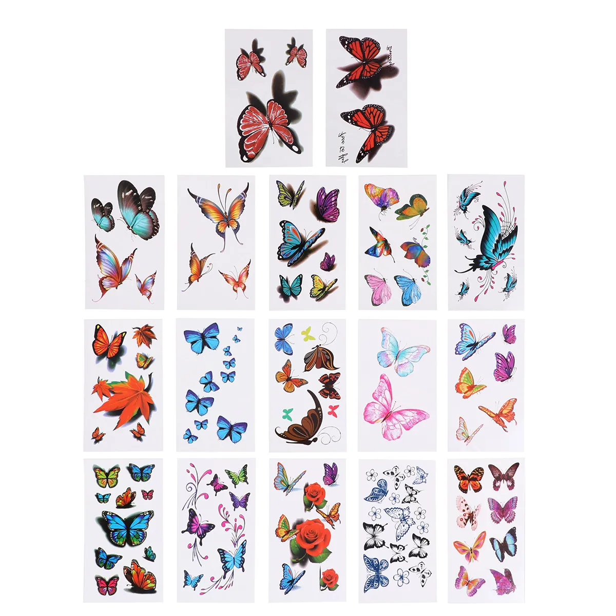 

16 Pcs Cartoon Body Stickers Colorful Flower Cute Facial Decorative Painting Face