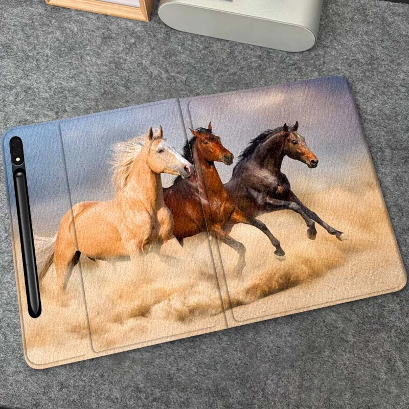 

Running Brown Horse For Samsung Galaxy Tab S10 S9 S8 S7 FE Lite Soft Flexible Support Tablet Case Gift
